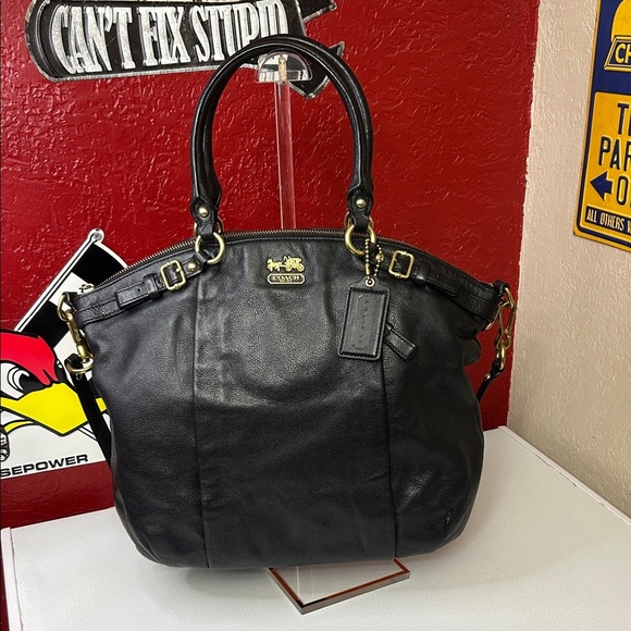 Coach Handbags - Coach Black Leather Shoulder Bag